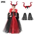 thumbnail image 4 of Vamprie-disfraz de Halloween para niña, vestido hinchado de maléfica, disfraz de bruja de carnaval, Cosplay de Diablo, traje de fiesta para niños de 2 a 10 años, 4 of 4