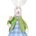 thumbnail image 6 of STPgoods Bella with Tulip Rabbit Easter Figurine 19" (48 cm) Fabric Easter Decoration Standing Decoration Easter Collectible Figurine Holiday Decor Tabletop Favor Figurine, Green and Blue, 6 of 6
