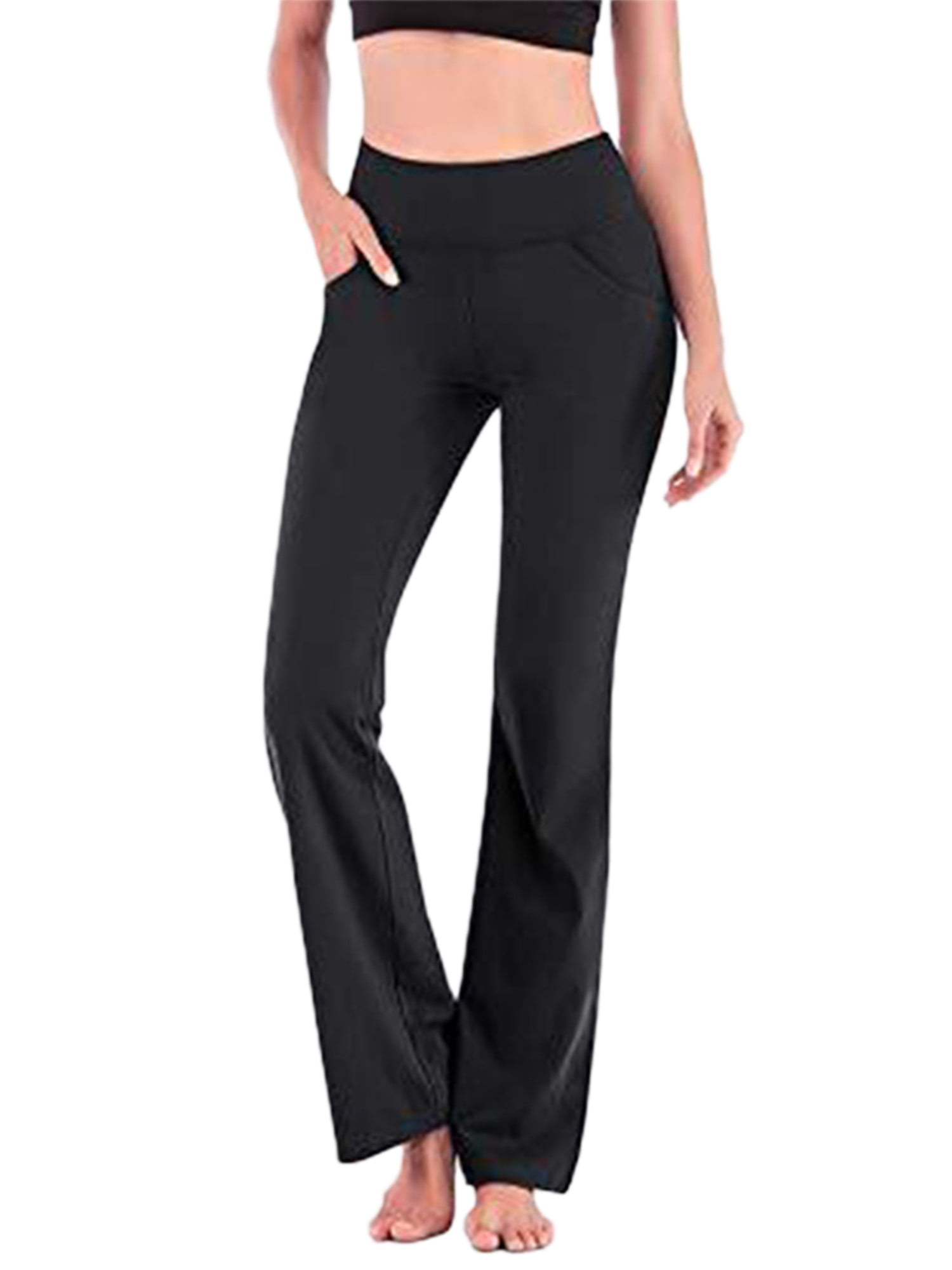 Aleture Black Women Pants for Work Dressy Stretch Office Pants Business  Casual Non-Pilling 27” at  Women's Clothing store