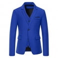 thumbnail image 2 of Mens Casual Blazer Slim Fit Suit Jacket Lightweight Knit Sport Coat Two Button Blazer Jacket Blue XXL, 2 of 7