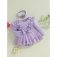 thumbnail image 5 of BemeyourBBs Newborn Baby Girl Romper Dress Floral Embroidery Lace Tulle Tutu Dress Long Sleeve Fairy Girls Birthday Princess Dresses Headband Infant Spring Summer Fall Clothes Photography Outfits, 5 of 9