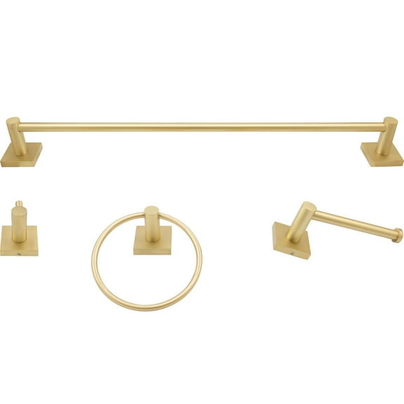 Vienna Bathroom Set, 4-Piece, Satin Brass by Stone Harbor Hardware