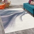thumbnail image 2 of Abstract Decorative Rug, Modern Contemporary Abstract Smooth Lines Blurred Smock Art Flowing Rays Print, Quality Carpet for Bedroom Dorm and Living Room, 6 Sizes, Ceil Blue, by Ambesonne, 2 of 4