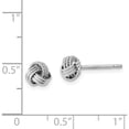thumbnail image 4 of Sterling Silver Rhodium-Plated Triple Knot Rope Post Earrings (6 X 7) Made In Thailand qe11781, 4 of 5