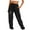 03-Black, variant on Womens Wide Leg Sweatpants High Waisted Sweatpants with Pockets and Drawstring Wide Leg Cargo Trousers Baggy Jogging Joggers Solid Colour Workout Tracksuit Bottoms Casual Lounge Active Pants