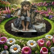 Uiz Merueh Garden Statues Garden Fairy Statues Outdoor, Outdoor Fairy Figurine Accessories,Patio Lawn Yard Porch, Ornaments for Outside Gifts