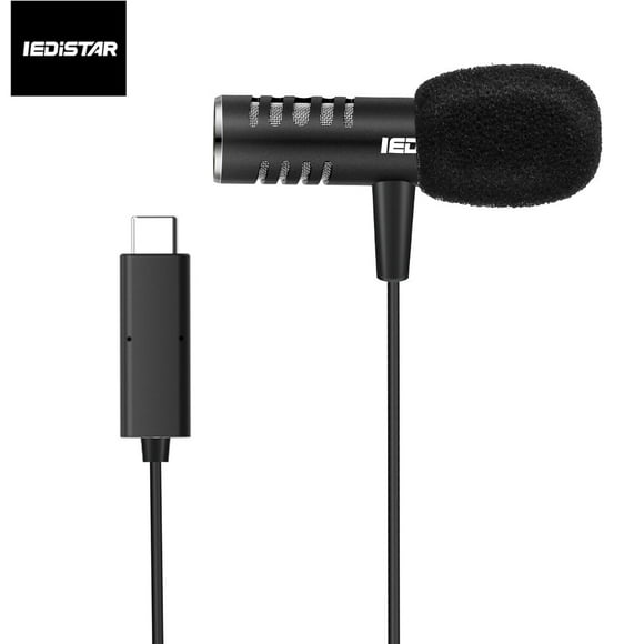 IEDiSTAR Omnidirectional Lavailier Microphone Dual Condenser Lapel Mic 9.8ft/3 Meters Cable with Type-C Interface Replacement for DJI OSMO Pocket/ OSMO Pocket 2 Action Camera Smartphone Computer