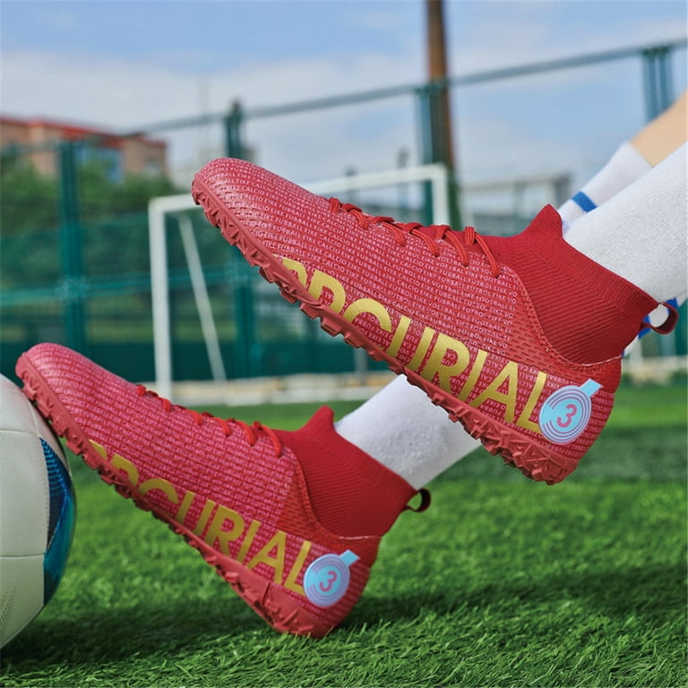 Red and gold soccer cleats sale