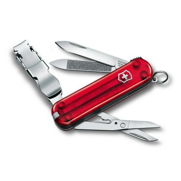Victorinox Nail Clip 580, 8 Functions, Swiss Made Multi-Tool with Nail File, Nail Cleaner and Small Blade - Ruby