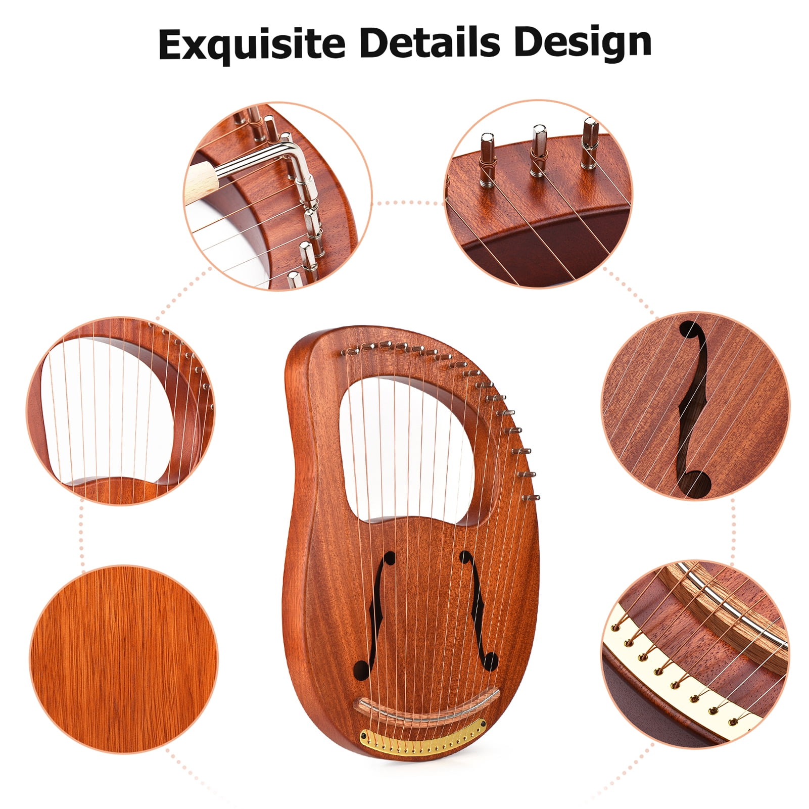 Housse De Protection Pour Harpe Lyre - Tissu Oxford Résistant, Fermeture éclair Fluide - 65x43 Cm - 3