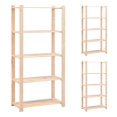 thumbnail image 1 of vidaXL 5-Tier Storage Racks 3 pcs 80x38x170 cm Solid Pinewood 250 kg, 1 of 5