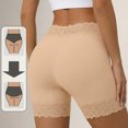 thumbnail image 4 of WAGUTH Women's Floral Lace Safety Shorts Mid Waist Anti-Chafing Invisible Shaper for Summer Outings Date Sundresses,Beige,L, 4 of 5