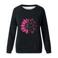 thumbnail image 4 of Sweatshirts for Women Plus Size Crewneck Long Sleeve Casual Print Loose Sweatshirt Black XL, 4 of 4