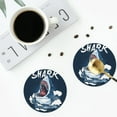thumbnail image 4 of Rateoe Shark Drawing Drink Coasters Set of 4 Leather Coasters Spill Protection for Table Desk,Durable and Non Slip Leather Coaster ,4 Inches Drink Mats-Round Shape, 4 of 6