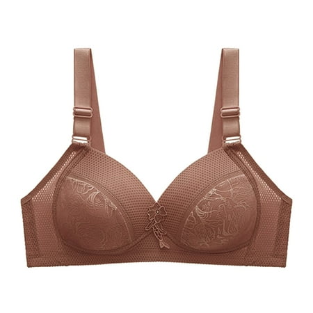 

Yubnlvae Women s New Pattern Ribless Large Strap Jacquard Four Comfort Bra