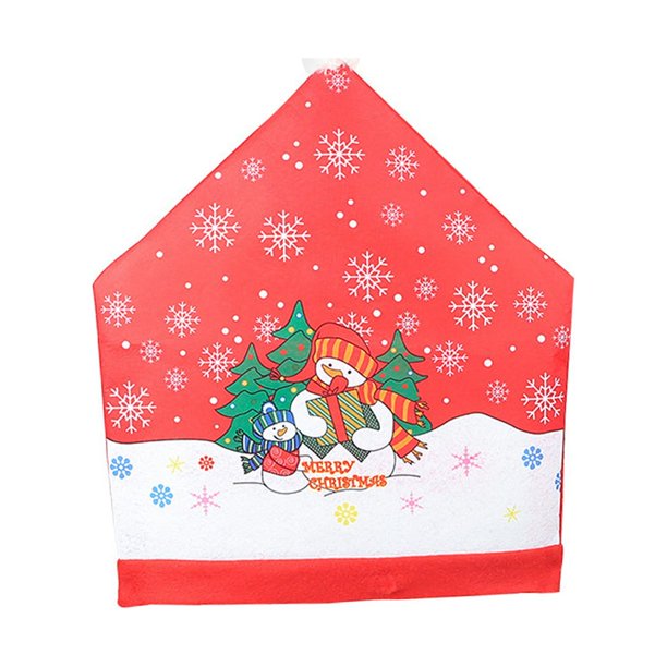 Adornos Navideños Funda Para Silla Con Estampado De Papá Noel Y Muñeco De Nieve Funda Para Taburete Funda Con Dibujo Animado