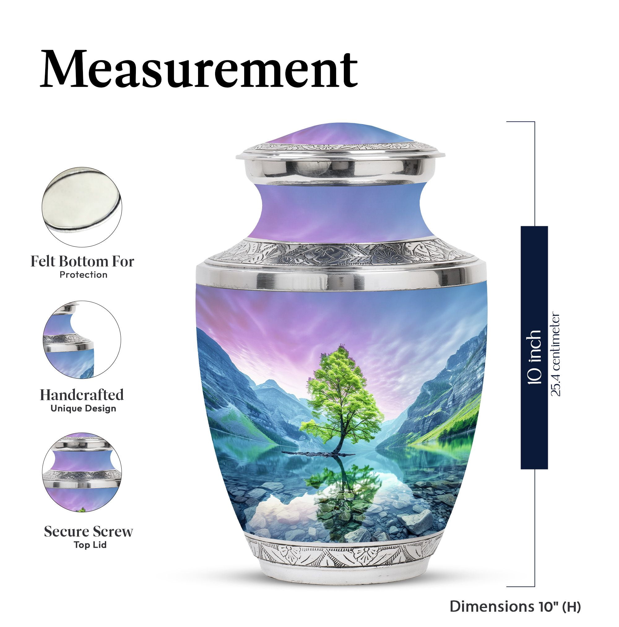 KARYLIZ Aurora Borealis Cremation Urn For Human Ashes - Small Urn For Human Ashes Keepsake - Keepsake Urn For Human Ashes - Urn For Mom & Dad - Decorative Urn For Human Ashes - Burial Urn(10" & 3")