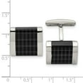 thumbnail image 3 of Stainless Steel Polished Black IP-plated Laser Design Cufflinks; for Adults and Teens; for Women and Men, 3 of 3