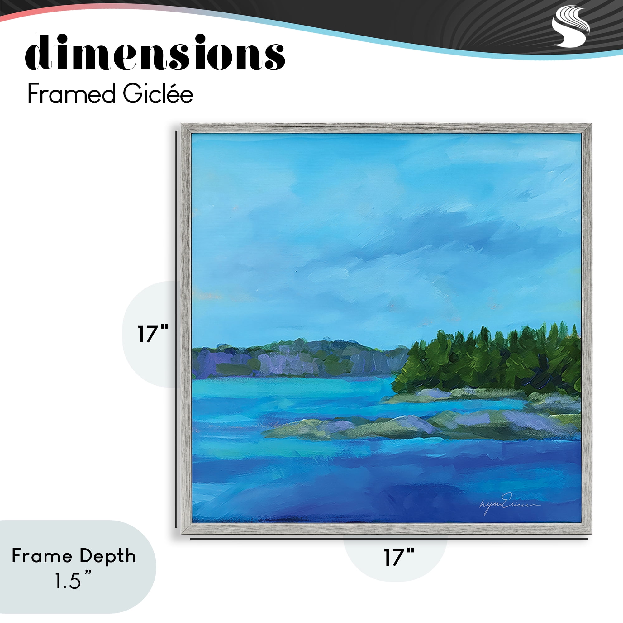 Stupell Industries Tranquil Blue Cove Gray Framed Giclee Art, design by Lynn Ericson Fine Art