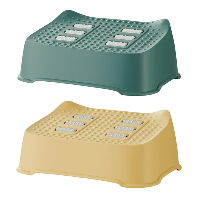 Abbracc 2PiecesCompactUnderDeskFootRestNonSkidforOfficeHomeGaming Yellow and Green