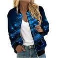 thumbnail image 2 of Sudadera informal de manga larga con capucha y chaquetas para mujer Sudadera holgada de manga larga con cremallera Chaqueta informal de béisbol de punto grueso Chaqueta de poliéster para mujer, 2 of 5