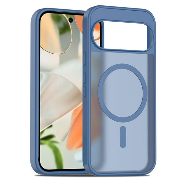 Kryonix for Google Pixel 10 Pro/Google Pixel 10 Case with Magnetic Compatible with Mag-Safe Military Grade Drop Protection Slim Translucent Matte Phone Case with Anti-Fingerprint Tech, Blue