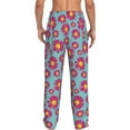 thumbnail image 3 of Uemuo Daisies Flowers Pattern Men's Wide Leg Palazzo Lounge Pants with Pockets Light Weight Loose Comfy Casual Pajama Pants-Large, 3 of 9