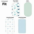 thumbnail image 3 of Plushii Bassinet Sheets for Baby Boys Girls 4 Pack, 33" x 18" Soft Bassinet Fitted Sheet, Bedside Sleeper Bassinet Sheets Fit for Oval Rectangle and Hourglass Bassinet Mattress (Whale), 3 of 5