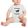 thumbnail image 2 of Warning: Protected by A Canaan Dog Funny Baby Rompers Newborn Clothes Outfits (White,18-24 Months), 2 of 5