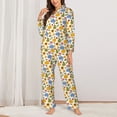 thumbnail image 2 of Balery Autumn Pumpkins Blooms Pattern Pajama Sets for Women Long Sleeve 2 Piece Sleepwear Loungewear Sets Soft PJ's with Pockets Long Sleeve Comfy Pj Sets-XX-Large, 2 of 7