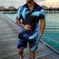 thumbnail image 2 of Baqcunre Track Suits For Men Set Men'S 3D Short Sleeve Suit Shorts Beach Tropical Hawaiianss Body Sports Shorts Suit Sports Suit Mens Outfits Tops For Men Sky Blue M, 2 of 4