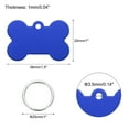 thumbnail image 2 of Bone Shaped Dog Tag Pet ID Tags, 38mmx25mm/1.5"x1" Metal Blue Blank with Ring for Pendant Crafts, 10pcs, 2 of 6