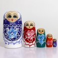 thumbnail image 1 of Muñecas anidadas de copos de nieve BRI Juego de 5 11 cm Juguetes apilables de madera hechos a mano decoración del hogar, 1 of 3
