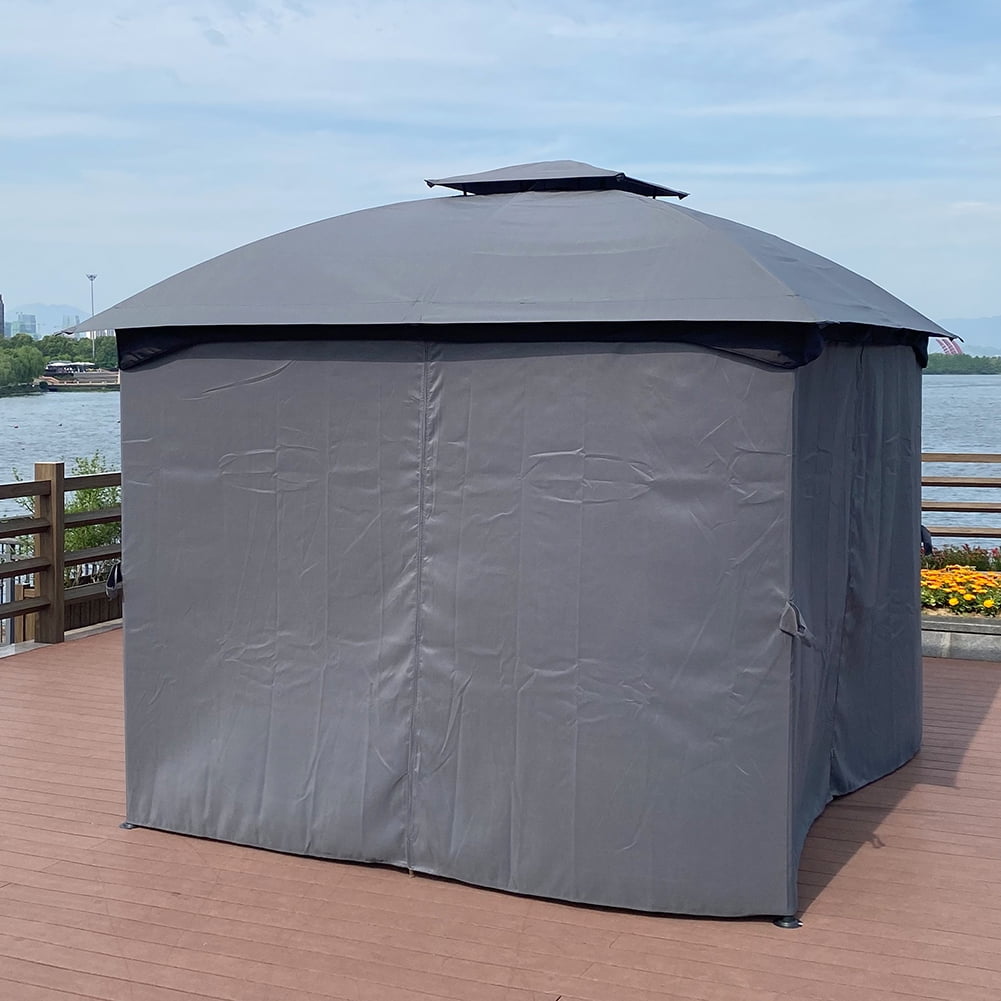 Kadyn 10 x 10 Ft Outdoor Party Tent, Wedding Party Tent with Curtains, Outdoor Canopy Tent for Backyard, Grey Top Kadyn 10 x 10 Ft Outdoor Party Tent, Wedding Party Tent with Curtains, Outdoor Canopy Tent for Backyard, Grey Top