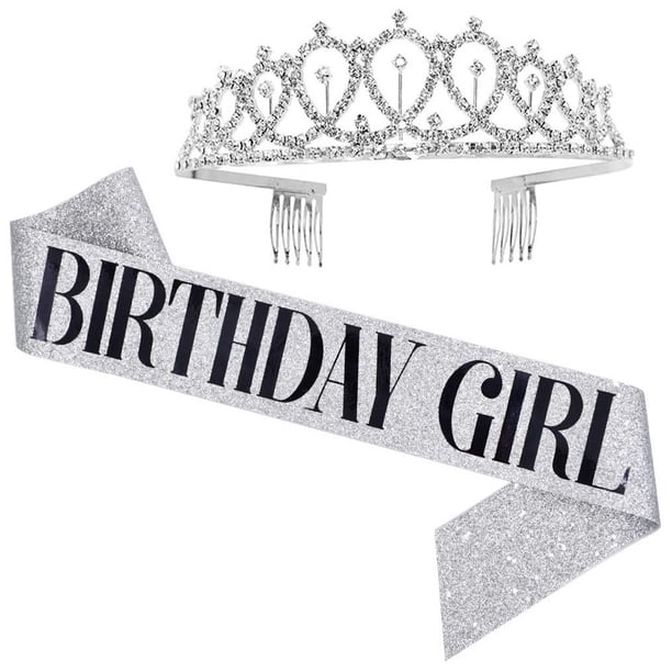 Toystoory Mujeres Hombres brillante Rhinestone Headwear hombro Correa Kit banquete portátil decorativo faja diadema suministros Kits de decoración para fiestas Plata Toystoory HA067597-01B