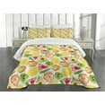 thumbnail image 3 of Ambesonne Fruits Quilted Bedspread Set 3 Pcs, Paintbrush Plants, King Size, Yellow Orange Fern Green, 3 of 5