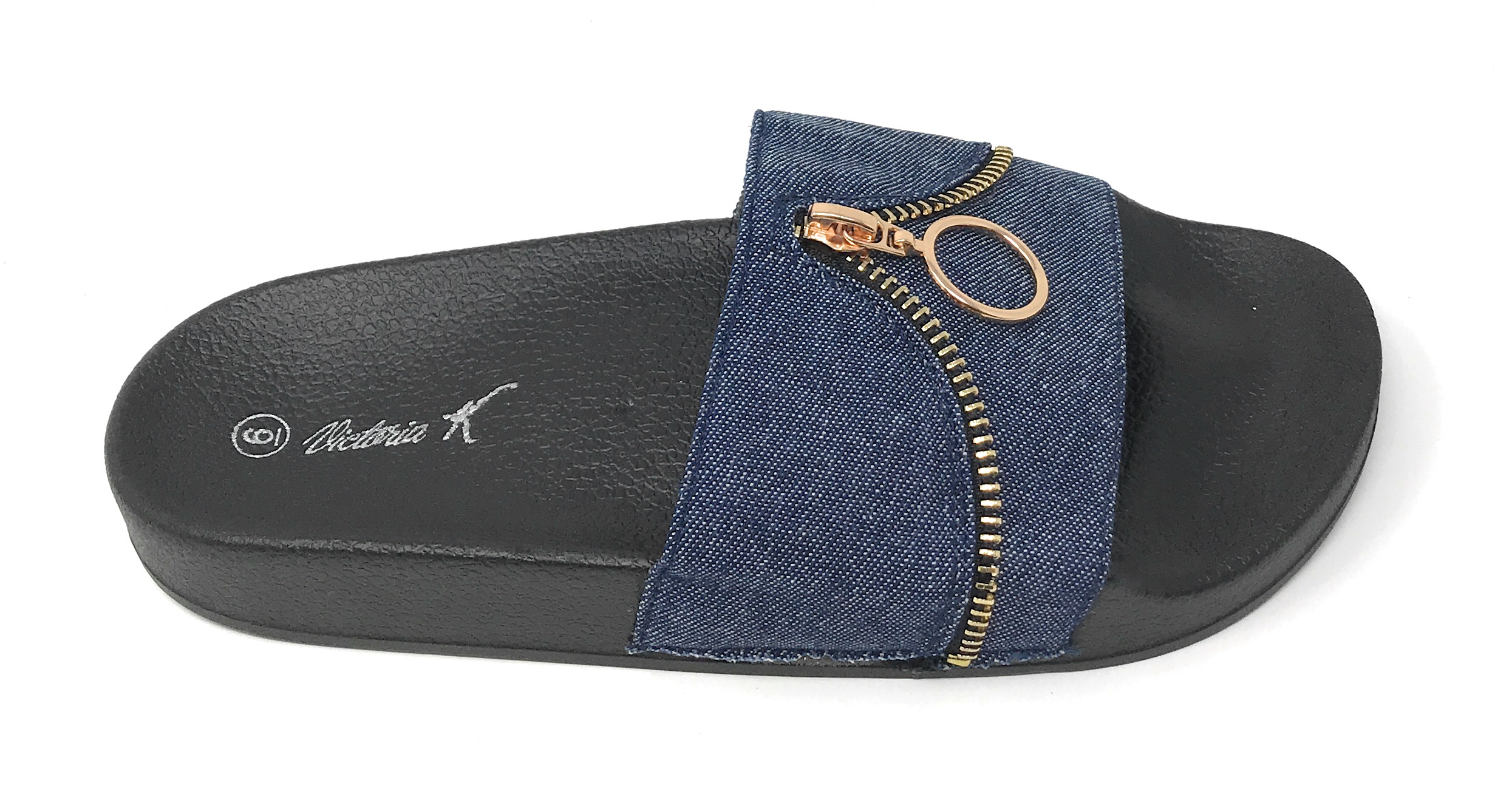 Victoria K Women's Zipper Slider Sandals