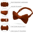 thumbnail image 2 of Classic Pre-Tied Soft Crape Bow Tie for Wedding Formal Events Solid Tuxedo, by Bow Tie House (Medium, Rust), 2 of 5