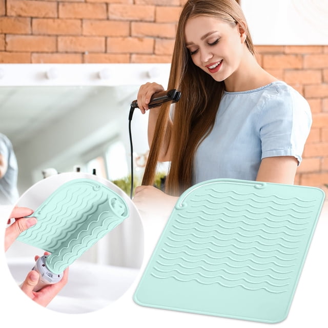 Fiudx Almohadilla Aislante para Rizador, Tapete Resistente Al Calor, Funda Protectora Contra Quemaduras, Material Flexible E Inodoro, Solución de Almacenamiento Compacta, Uso Seguro, Accesorio Versát