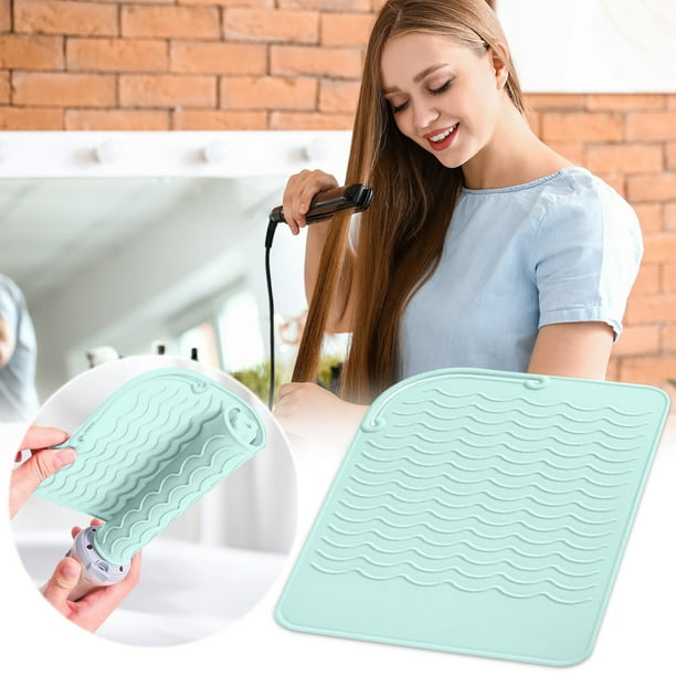 Fiudx Almohadilla Aislante Térmica, Material Seguro para Rizador de Pelo, Plancha de Pelotón con Diseño Inodoro, Almohadilla Antiescaldamiento Versátil, Ideal para Viajes En Casa, Protege Superficies