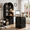 Black, variant on NORTHSKY 61" L Shaped Desk with Arched Bookshelf, Fluted Corner Computer Desk with 3 Drawers, Sleek Sliding Door, Built-in Charging Station, Elegant Modern Workstation for Home Office, Black