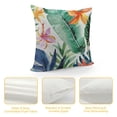 thumbnail image 4 of GOSMITH  Plant Throw Pillow Cushion Cover, Bird of Paradise Palm Leaf and Assorted Exotic Flowers Watercolor, Decorative Square Accent Pillow Case White, 4 of 5