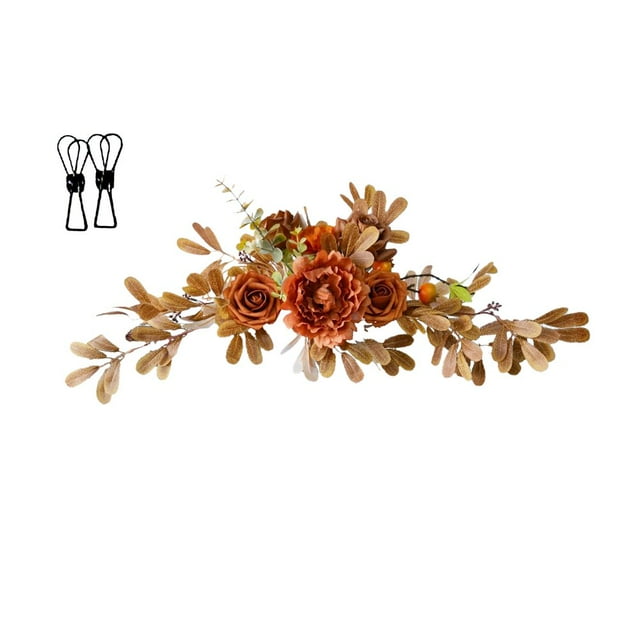 Artificial Flower Swag Wedding Arch Flowers Garland 23.6 Inch Hanging Lintel Wreath for Party Front Door Wall Home Decor