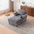 thumbnail image 6 of [New] Oversized Chaise Lounge Indoor,Chenille Single Sofa Bed with Wide Seat,Upholstered Lazy Sleeper Armchair,Reading Couch Set for Living Room,Bedroom,5 Colors, 6 of 18
