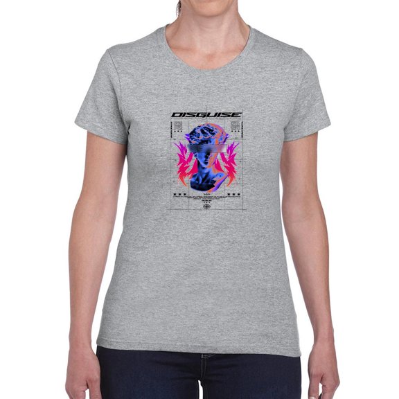 Modern Statue Blur Eyes T-Shirt Women -Image by Shutterstock, Female Large