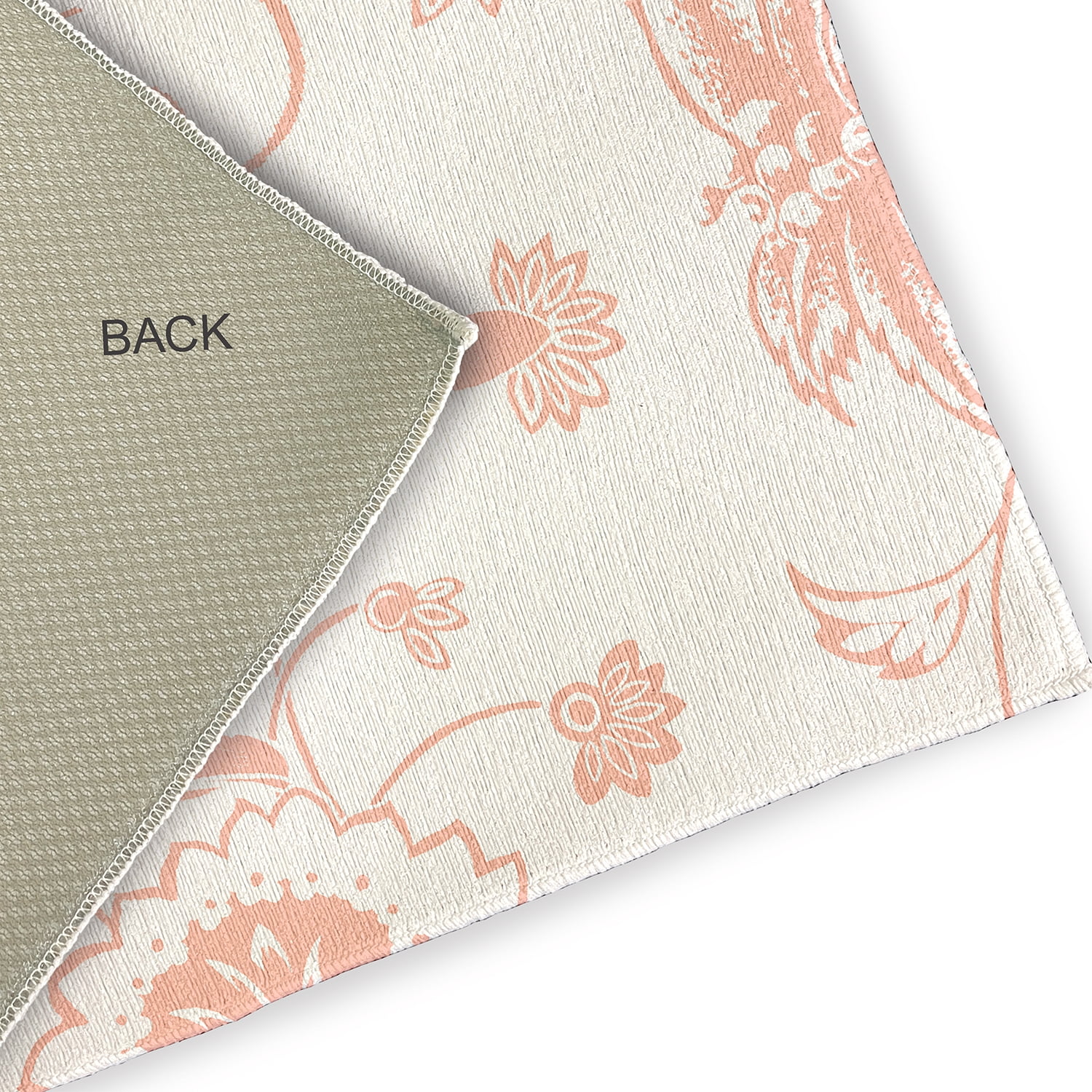 4' x 6' Simply Daisy Traditional Bird Floral French Country Chenille Area Rug, Blush