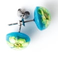 thumbnail image 2 of Flower Earrings Orb Studs Green-Blue, 2 of 2