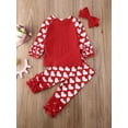 thumbnail image 4 of Qmyliery Baby Girl Valentine’s Day Outfits, Heart Tops + Pants + Headband Gift, 4 of 9