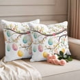 thumbnail image 3 of Outdoor Waterproof Pillow Covers Easter Egg Exquisite Pattern Decorative Throw Pillow Protectors,Pillowcase Cushion Cases for Patio Sofa Garden Couch,16x16in,Pack of 2, 3 of 14