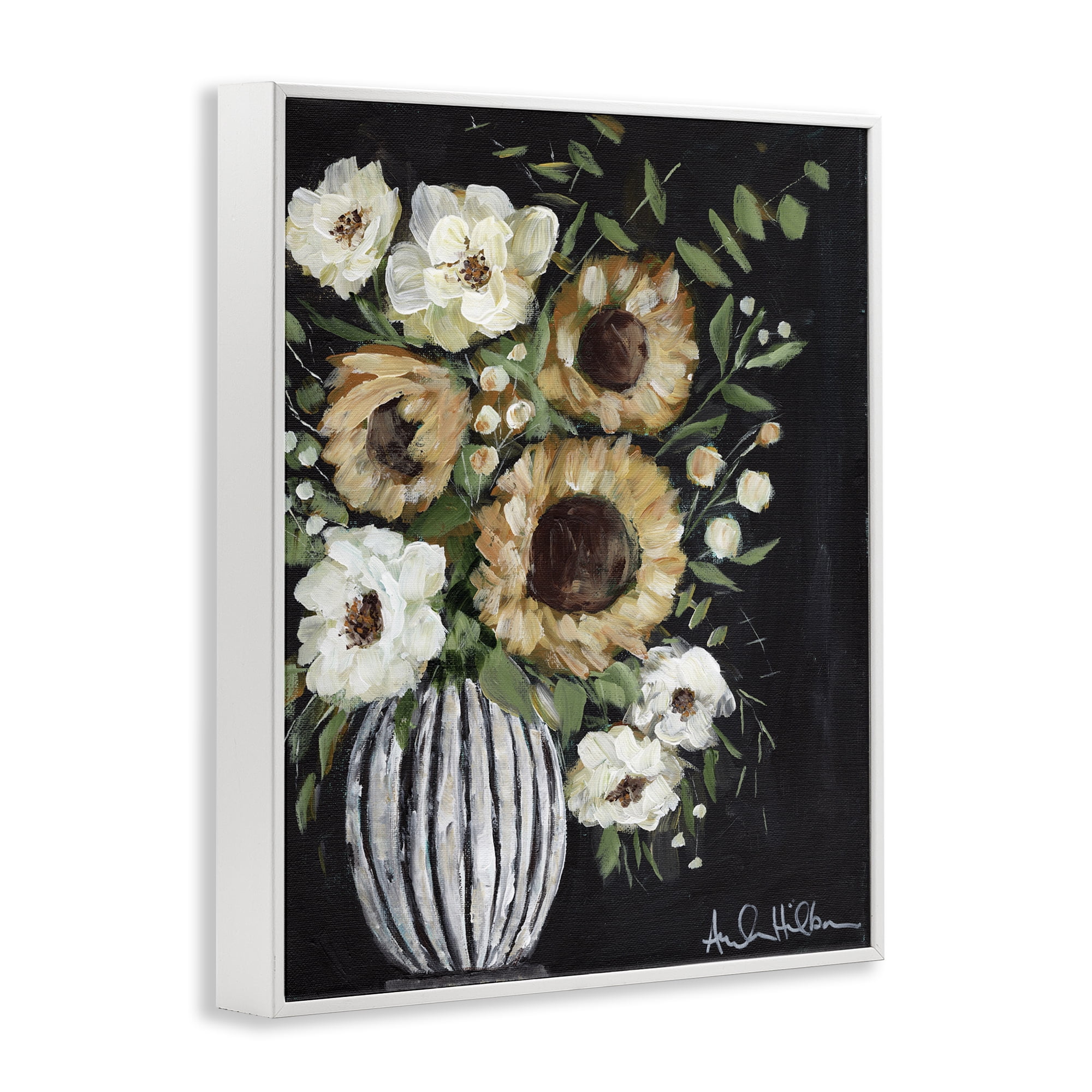 Stupell Industries Full Country Bouquet Botanical & Floral Painting White Framed Art Print Wall Art, 24 x 30